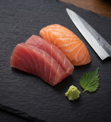 Ingredientes seleccionados de sushi de alta calidad